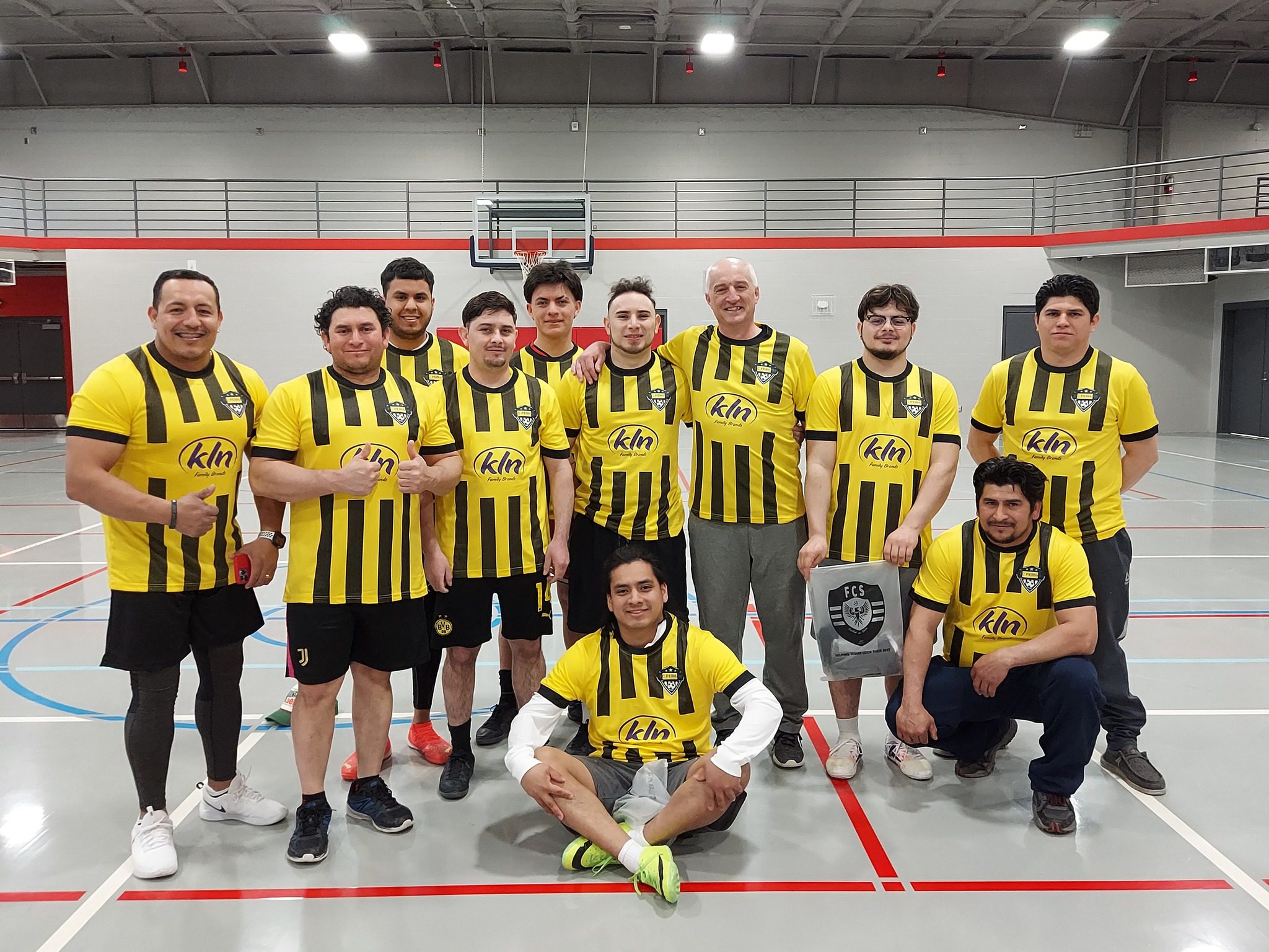 FC Perham wearing KLN-sponsored uniforms